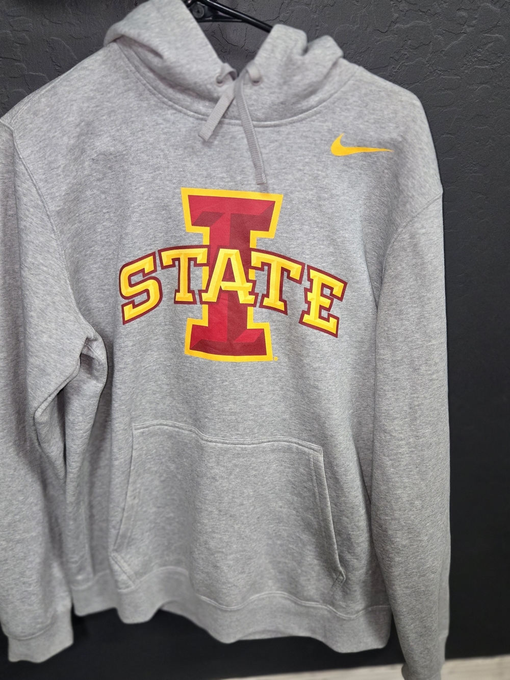 Nike Gray Iowa State 'I STATE' Hoodie with Yellow & Red Logo